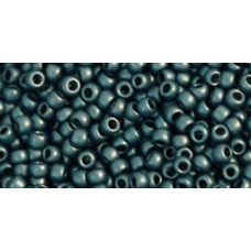 Круглый бисер ТОХО 11/0 Higher-Metallic Frosted Teal Hematite (519F) - 250гр