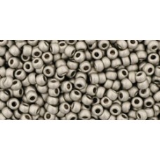 Круглый бисер ТОХО 11/0 Metallic Frosted Antique Silver (566) - 250гр