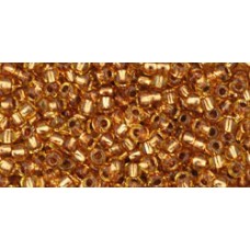 Круглый бисер ТОХО 11/0 Copper-Lined Lt Topaz (744) - 250гр