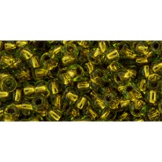 Круглый бисер ТОХО 11/0 Copper-Lined Lime Green (747) - 250гр