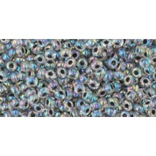 Круглый бисер ТОХО 11/0 Inside-Color Rainbow Crystal/Opaque Gray-Lined (783) - 250гр