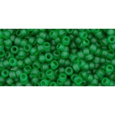 Круглый бисер ТОХО 11/0 Transparent-Frosted Grass Green (7BF) - 250гр