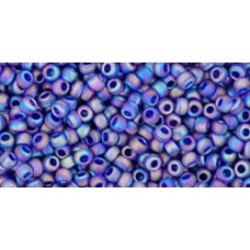Круглый бисер ТОХО 11/0 Transparent-Rainbow-Frosted Cobalt (87DF) - 250гр