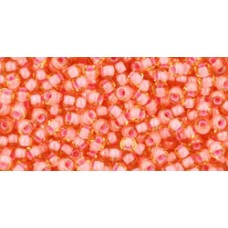Круглый бисер ТОХО 11/0 Inside-Color Lt Topaz/Coral Pink-Lined (925) - 250гр