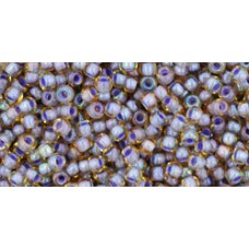 Круглый бисер ТОХО 11/0 Inside-Color Lt Topaz/Opaque Lavender-Lined (926) - 250гр