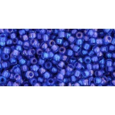 Круглый бисер ТОХО 11/0 Inside-Color Lt Sapphire/Opaque Purple-Lined (934) - 250гр