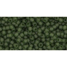 Круглый бисер ТОХО 11/0 Transparent-Frosted Olivine (940F) - 250гр