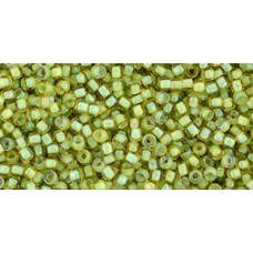 Круглый бисер ТОХО 11/0 Inside-Color Jonquil/Opaque Green-Lined (946) - 250гр