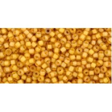 Круглый бисер ТОХО 11/0 Inside-Color Frosted Jonquil/Burnt Orange-Lined (950F) - 250гр