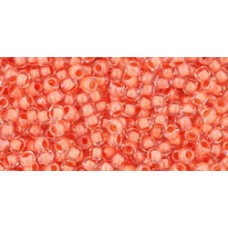 Круглый бисер ТОХО 11/0 Inside-Color Crystal/Apricot-Lined (963) - 250гр