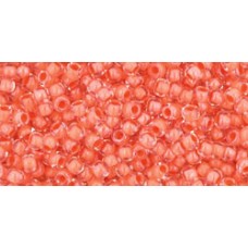 Круглый бисер ТОХО 11/0 Inside-Color Crystal/Dk Coral-Lined (964) - 250гр