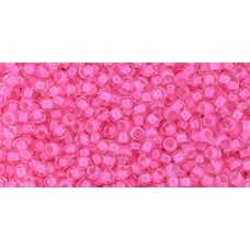 Круглый бисер ТОХО 11/0 Inside-Color Crystal/Carnation-Lined (965) - 250гр