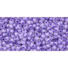 Круглый бисер ТОХО 11/0 Inside-Color Crystal/Purple-Lined (966) - 250гр