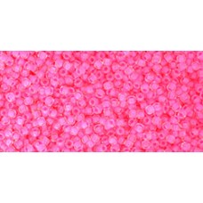 Круглый бисер ТОХО 11/0 Inside-Color Matte Crystal/Neon Pink-Lined (971) - 250гр