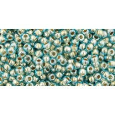 Круглый бисер ТОХО 11/0 Gold-Lined Aqua (990) - 250гр