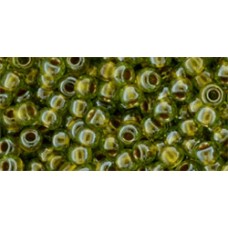 Круглый бисер ТОХО 11/0 Gold-Lined Peridot (991) - 250гр