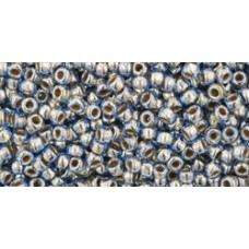 Круглый бисер ТОХО 11/0 Gold-Lined Lt Montana Blue (992) - 250гр