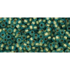 Круглый бисер ТОХО 11/0 Gold-Lined Frosted Aqua (995F) - 250гр