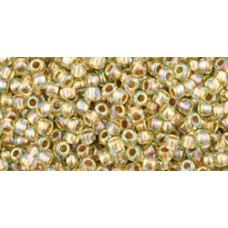Круглый бисер ТОХО 11/0 Gold-Lined Rainbow Lt Jonquil (998) - 250гр
