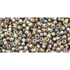 Круглый бисер ТОХО 11/0 Gold-Lined Rainbow Black Diamond (999) - 250гр
