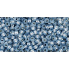 Круглый бисер ТОХО 11/0 PermaFinish - Silver-Lined Milky Montana Blue (PF2102) - 250гр