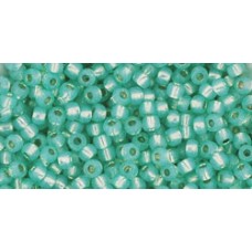 Круглый бисер ТОХО 11/0 PermaFinish - Silver-Lined Milky Peridot (PF2103) - 250гр