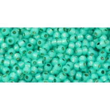 Круглый бисер ТОХО 11/0 PermaFinish - Silver-Lined Milky Teal (PF2104) - 250гр
