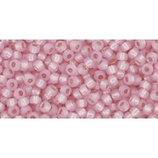 Круглый бисер ТОХО 11/0 PermaFinish - Silver-Lined Milky Soft Pink (PF2120) - 250гр