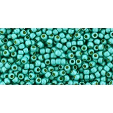 Японский круглый бисер TOHO Beads 11/0 PermaFinish - Frosted Galvanized Turquoise (PF578F)