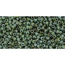 Круглый бисер ТОХО 11/0 HYBRID Frosted Turquoise - Picasso (Y307F) - 250гр