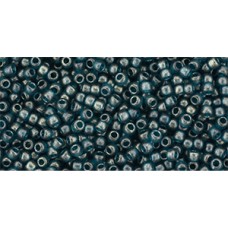 Круглый бисер ТОХО 11/0 HYBRID Sueded Gold Transparent Capri Blue (Y632) - 250гр