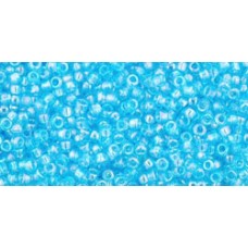 Японский круглый бисер TOHO Beads 15/0 Transparent-Rainbow Aquamarine (163)