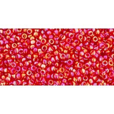 Круглый бисер ТОХО 15/0 Transparent-Rainbow Ruby (165C) - 100гр