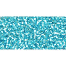 Круглый бисер ТОХО 15/0 Silver-Lined Aquamarine (23) - 100гр