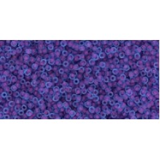 Круглый бисер ТОХО 15/0 Inside-Color Frosted Aqua/Purple-Lined (252FM) - 100гр
