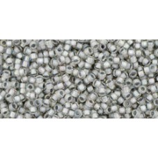 Круглый бисер ТОХО 15/0 Inside-Color Rainbow Crystal/Gray-Lined (261) - 100гр
