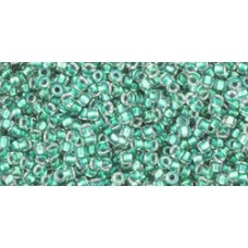 Круглый бисер ТОХО 15/0 Inside-Color Rainbow Crystal/Teal-Lined (264) - 100гр
