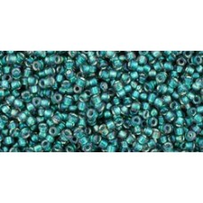 Круглый бисер ТОХО 15/0 Inside-Color Crystal/Metallic Teal-Lined (270) - 100гр