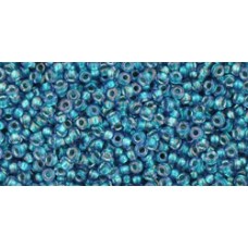 Круглый бисер ТОХО 15/0 Inside-Color Rainbow Crystal/Green Teal-Lined (274) - 100гр