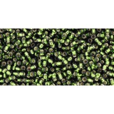 Круглый бисер ТОХО 15/0 Silver-Lined Olivine (37) - 100гр