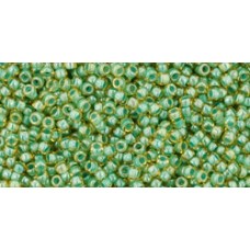 Круглый бисер ТОХО 15/0 Inside-Color Topaz/Mint Julep-Lined (380) - 100гр