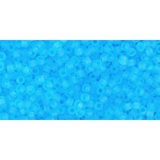 Круглый бисер ТОХО 15/0 Transparent-Frosted Aquamarine (3F) - 100гр