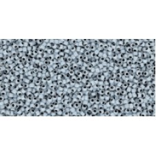 Круглый бисер ТОХО 15/0 Inside-Color Opaque Gray/Black-Lined (820) - 100гр