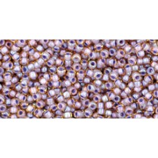 Круглый бисер ТОХО 15/0 Inside-Color Lt Topaz/Opaque Lavender-Lined (926) - 100гр
