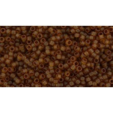 Круглый бисер ТОХО 15/0 Transparent-Frosted Umber (941F) - 100гр