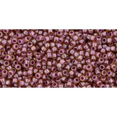Круглый бисер ТОХО 15/0 Inside-Color Lt Topaz/Pink-Lined (960) - 100гр