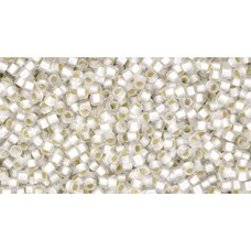 Круглый бисер ТОХО 15/0 PermaFinish - Silver-Lined Frosted Crystal (PF21F) - 100гр
