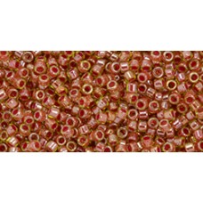 Бисер Трежерес ТОХО 11/0 Orange-Lined Lime (1040) - 100гр