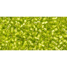 Бисер Трежерес ТОХО 11/0 Transparent Silver-Lined Lime Green (24) - 100гр