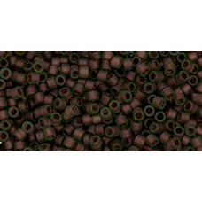 Бисер Трежерес ТОХО 11/0 Frosted Fuchsia-Lined Peridot (250FM) - 100гр